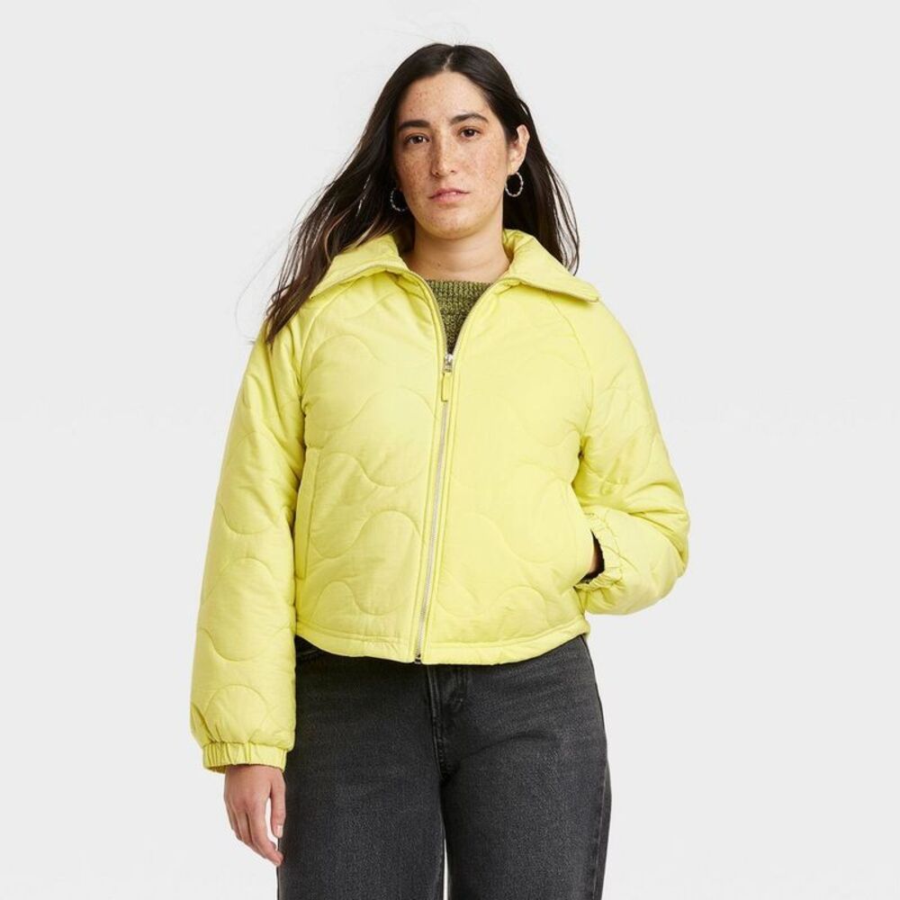 Universal Thread Yellow Quilted Puffer Jacket